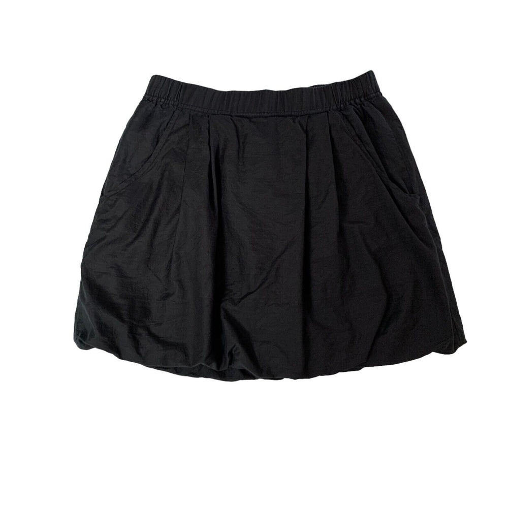 Loomstate Skirt XS‎ Black Organic Cotton Pockets Eco Minimalist